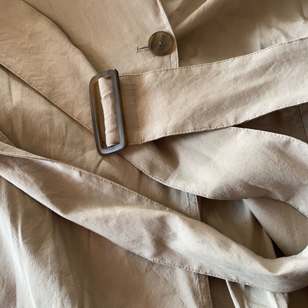 🎀SSENSE NEW Vince. Belted linen blend jacket x-large beige women’s - Picture 8 of 12